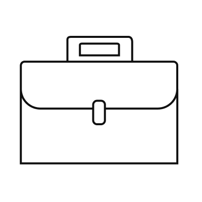 Simple line drawing of briefcase